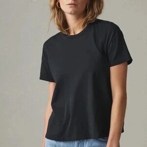 AMERICAN GIANT Mens Black Crew Neck T Shirt Size L Made in USA Cotton